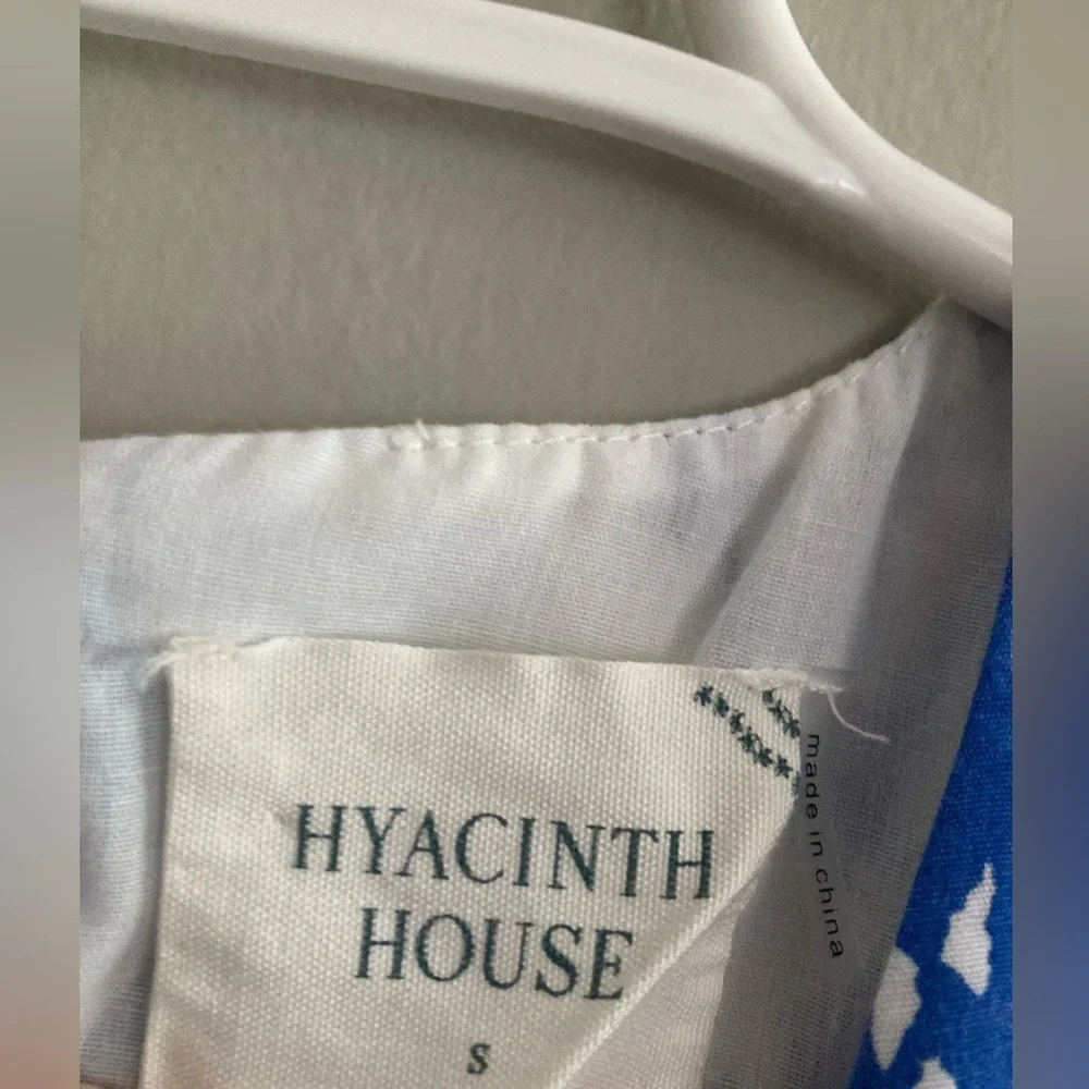 Tuckernuck Hyacinth House Blue Floral Puff Sleeve Blouse Size S Preppy